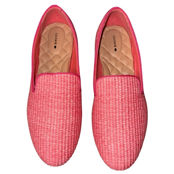 Birdies Shoes - Birdies The Starling Women's‎ lipstick pink Raffia Loafers Flats Shoes Size 12